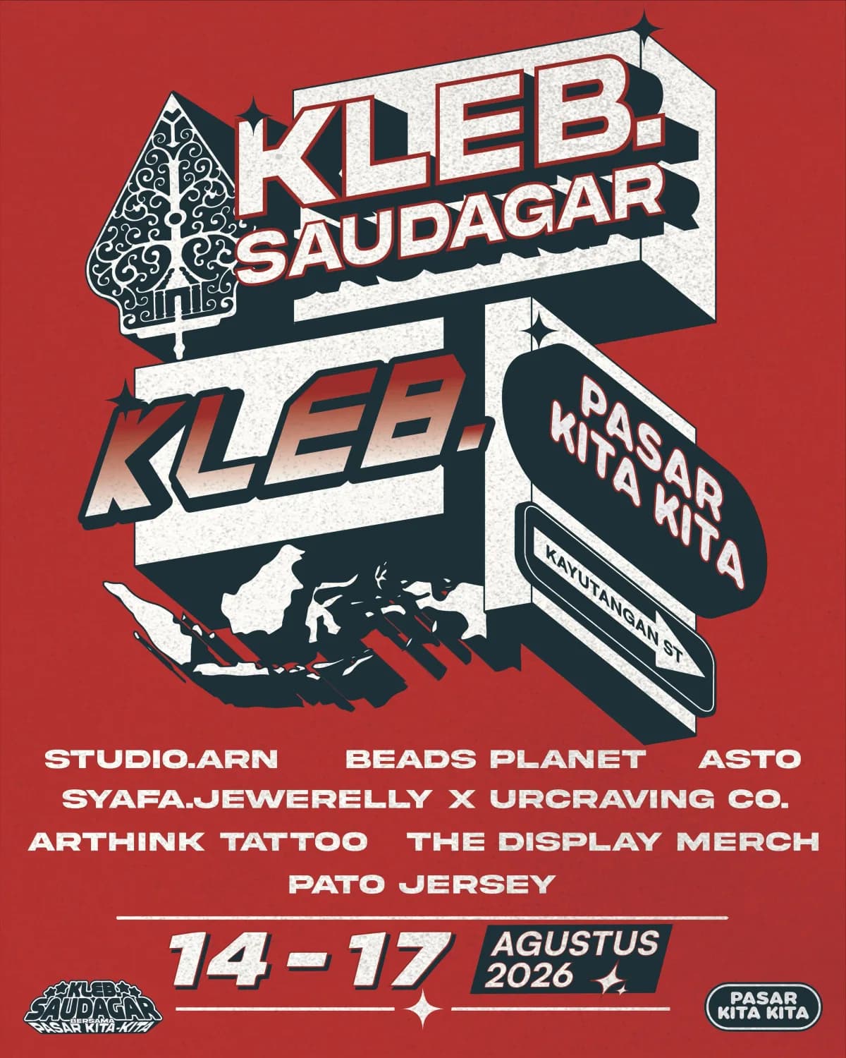 Poster: KLEB. Saudagar Pasar Kita Kita